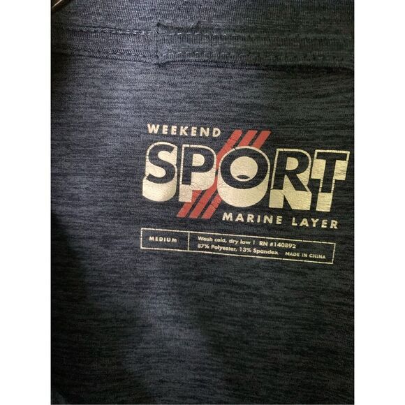 Marine Layer Weekend Sport 1/4 zip pullover blue men's size medium - Picture 3 of 3